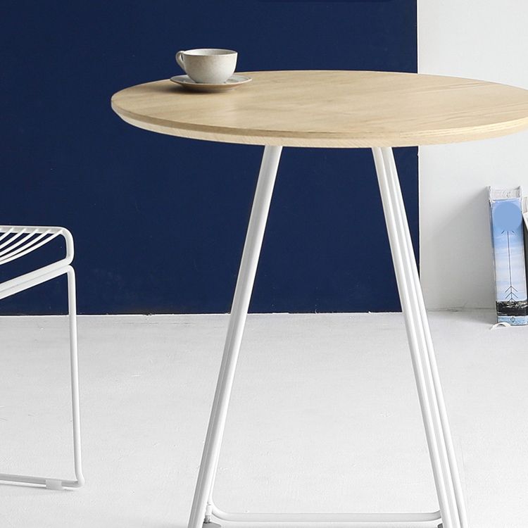 Modern Round Dining Table Wooden Dining Table with Metal Base for Kitchen