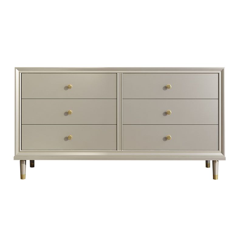 Contemporary Horizontal Double Dresser Cherry Wood Storage Dresser for Bedroom