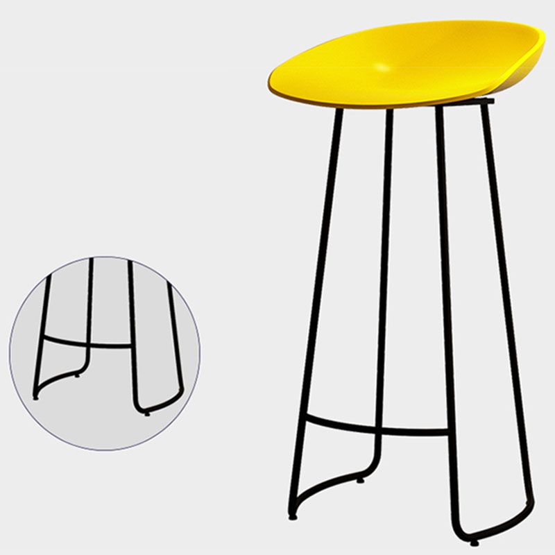 Modern Armless Backrest Counter Stool Iron Kitchen Bar Stool with Acrylic Seat