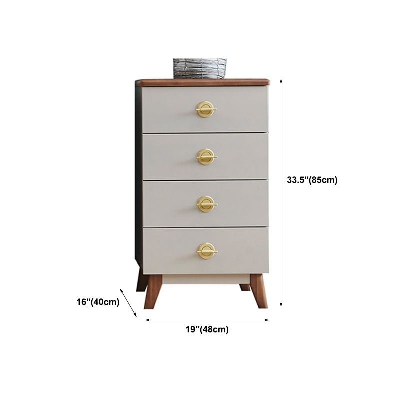 Contemporary Vertical Chest Bedroom Storage Chest in White with Drawers