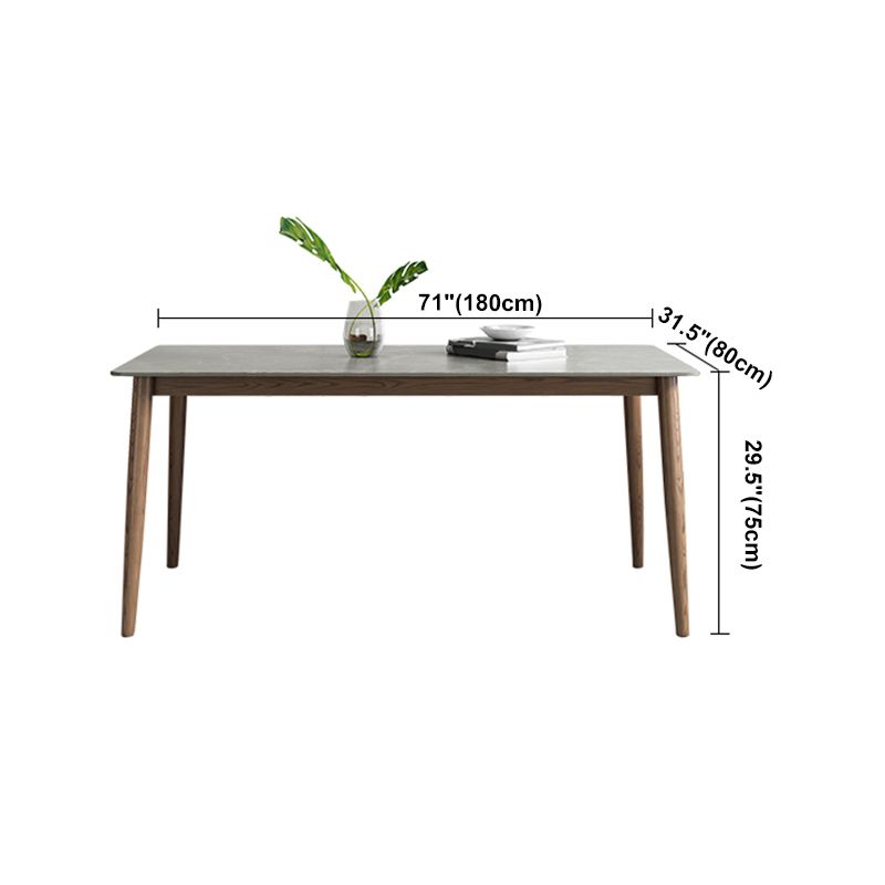 Medieval Modern Grey Table Rectangle Sintered Stone Table with 4 Legs for Restaurant