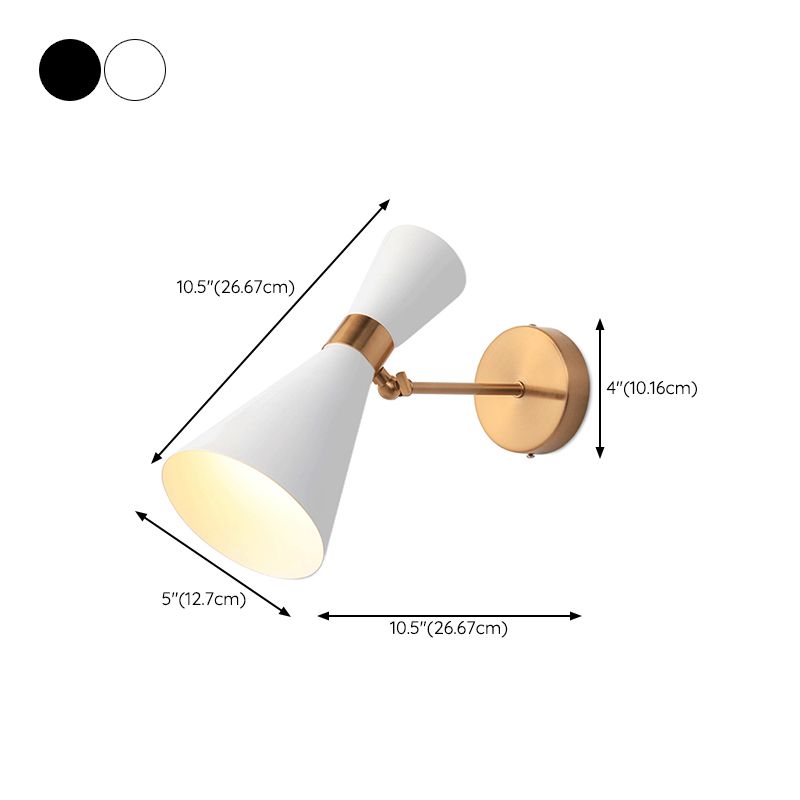 Cone Shape Metal Wall Sconces Modern 2-Lights Wall Mount Light Fixture