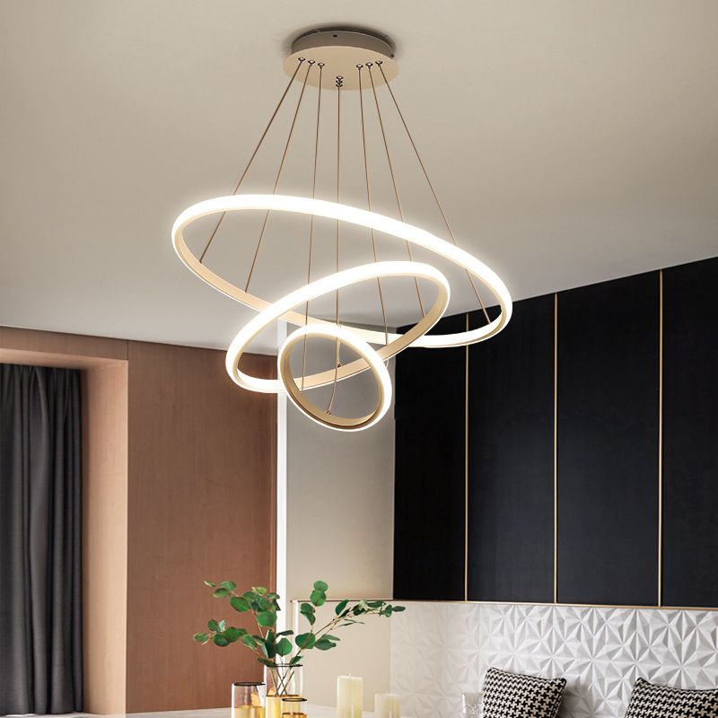 Multi-Tier Chandelier Light Fixtures Modern 3-Light Chandelier Pendant Lamp with Acrylic Shade