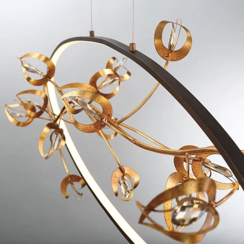 Rama de oro Cosco Luz de techo Modernismo Flea de lámpara de araña LED de oro