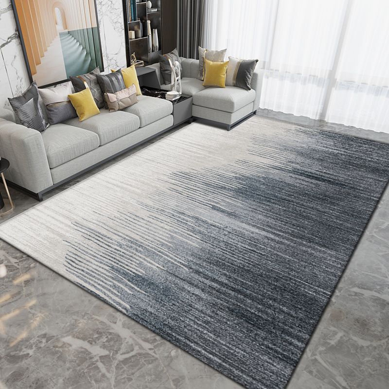 Dark Gray Simple Rug Polyester Geometric Rug Washable Area Rug for Living Room