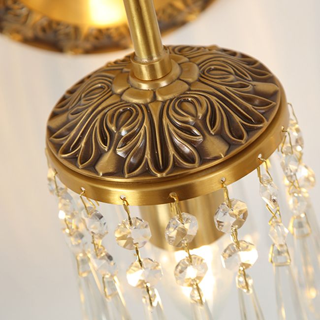 Crystal and Brass Vanity Lighting Modern Wall Light Fixture for Bathroom