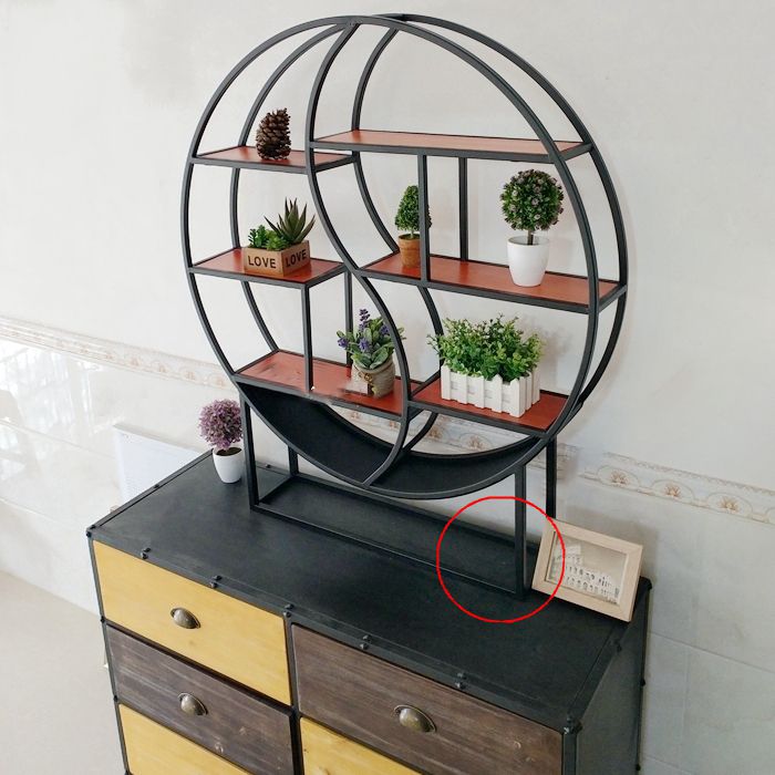 Wall Mounted Metal Shelf Bookcase Study Room Open Book Shelf with Shelves