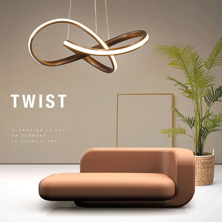 Spiralgehängte Beleuchtungsbehandlung minimalistische LED -Metalldecke Anhänger Licht für Esszimmer