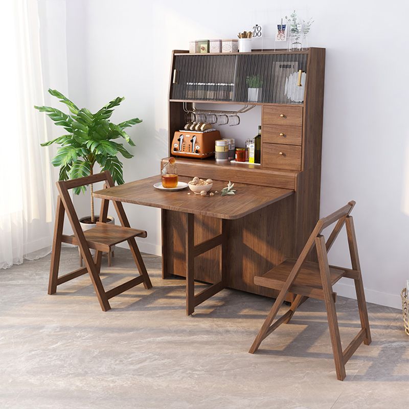 3/5 Pieces Modern Brown Wooden Multi Purpose Dining Set for Home