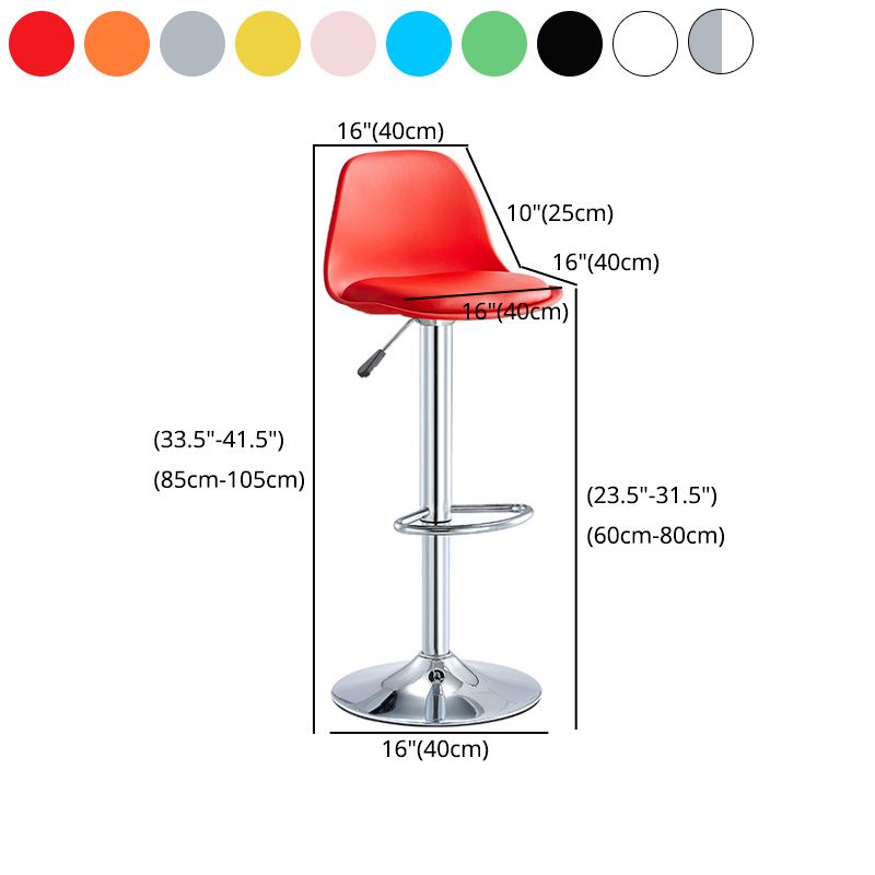 Contemporary Liftable Bar-stool Plastic Counter Bar Stool with Metal Legs