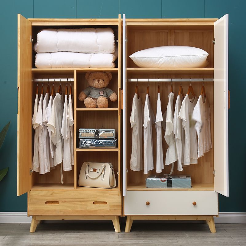 Modern Coat Locker Wooden High Gloss 1-Drawer Kid's Wardrobe