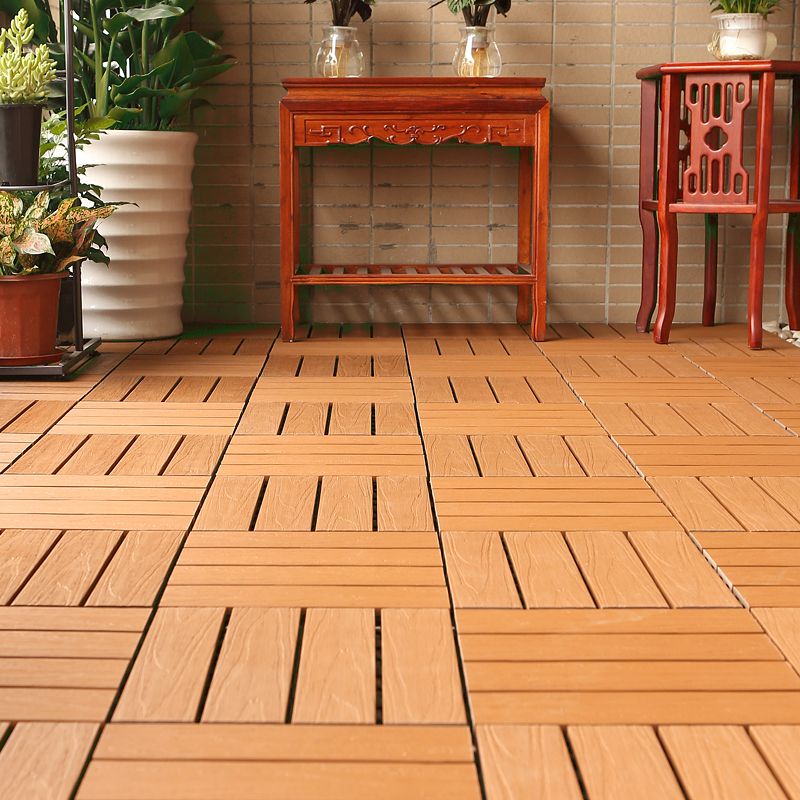 Composite Deck Tile Solid Color Water Resistant Patio Flooring Tile