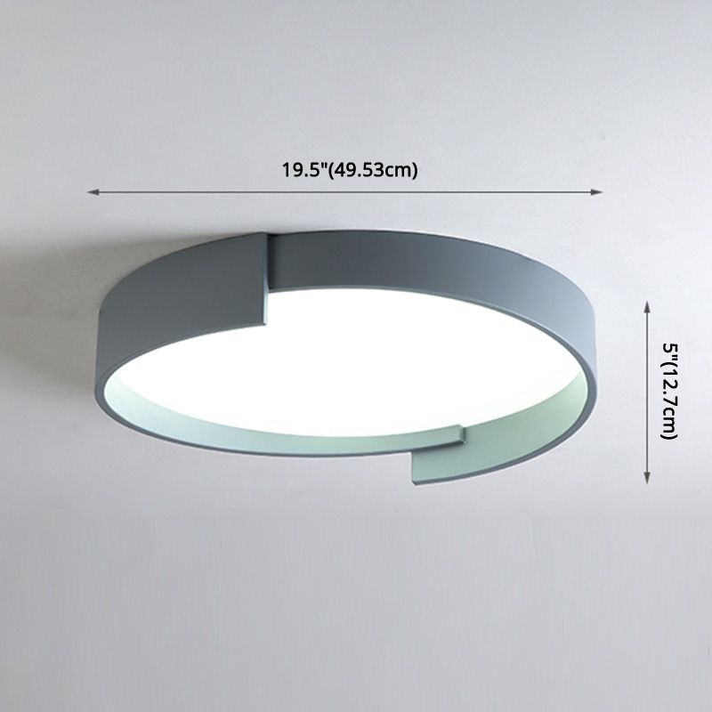 Macaroon Style LED Flush Mount Ceiling Light Northern Europe Simplicity Bedroom Lamp with Frosted Acrylic Lampshade