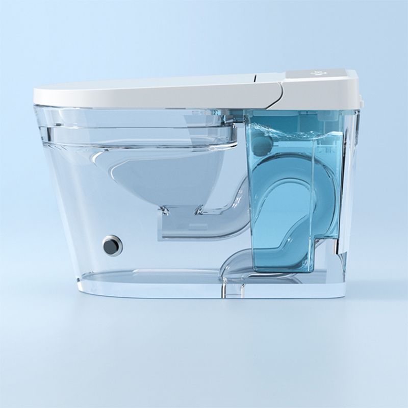 Contemporary White Elongated Foot Sensor Heated Seat Floor Mount Bidet