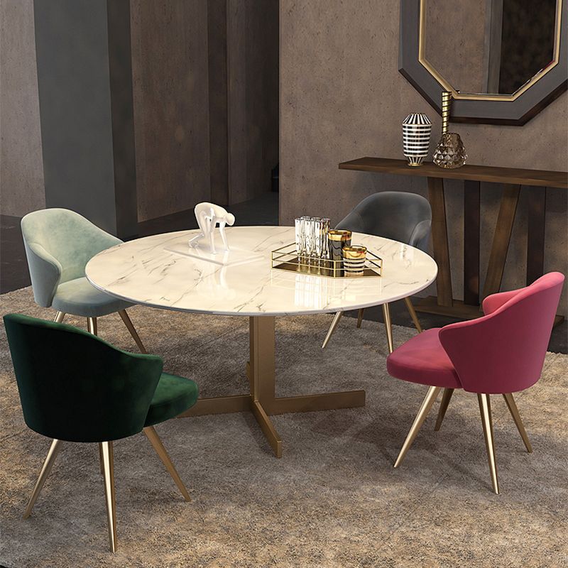 Chaise de salle à manger en métal de style contemporain, chaise latérale à oreilles pour cuisine