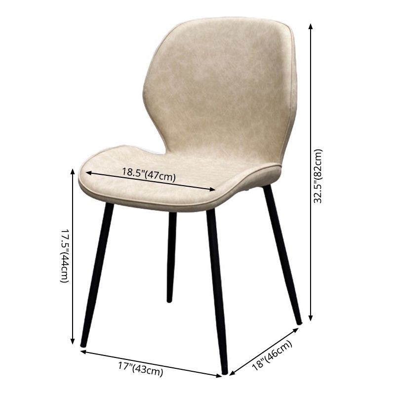 PU Leather Scandinavian Restaurant Side Chair Parsons Matte Finish Dining Chair