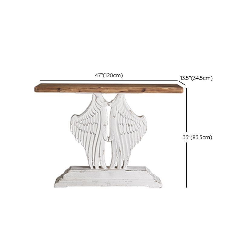 French Country Console Table Distressed Wood Accent Table for Hall
