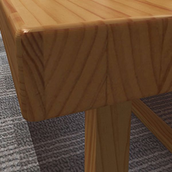 Modern Rectangle Furniture Pine Solid Wood Dining Site Table with Trestle Base