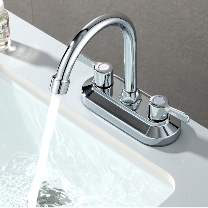 Contemporary Knob Handle Faucet Swivel Spout Bathroom Faucet