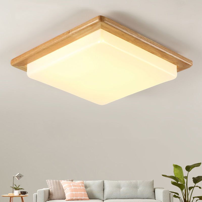Wood Geometric Flush Mount Lights Contemporary Style 1 Light Flush Mount Lighting
