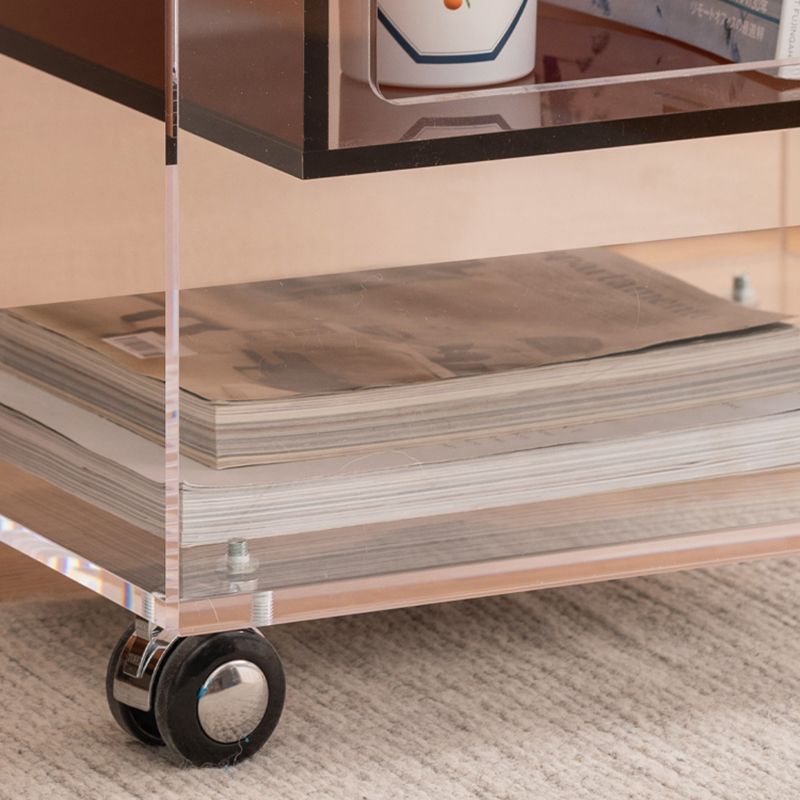 Square Shape Corner Table Acrylic Contemporary Bedroom Side Table