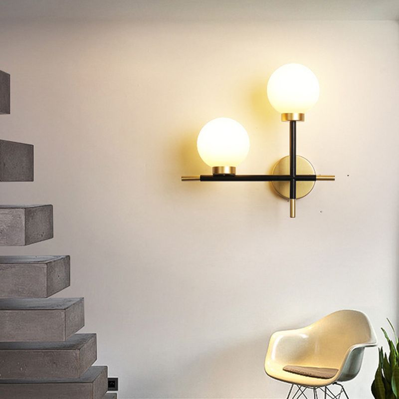 Nordic Style Wall Light Sconces Ball Shape Glass Wall Lamp for Living Room