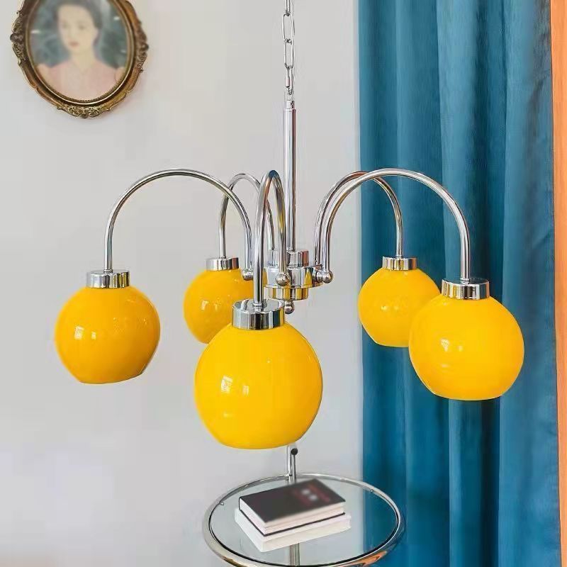 Modern Multi Head Glass Chandelier Light Fixtures Restaurant Hanging Chandelier