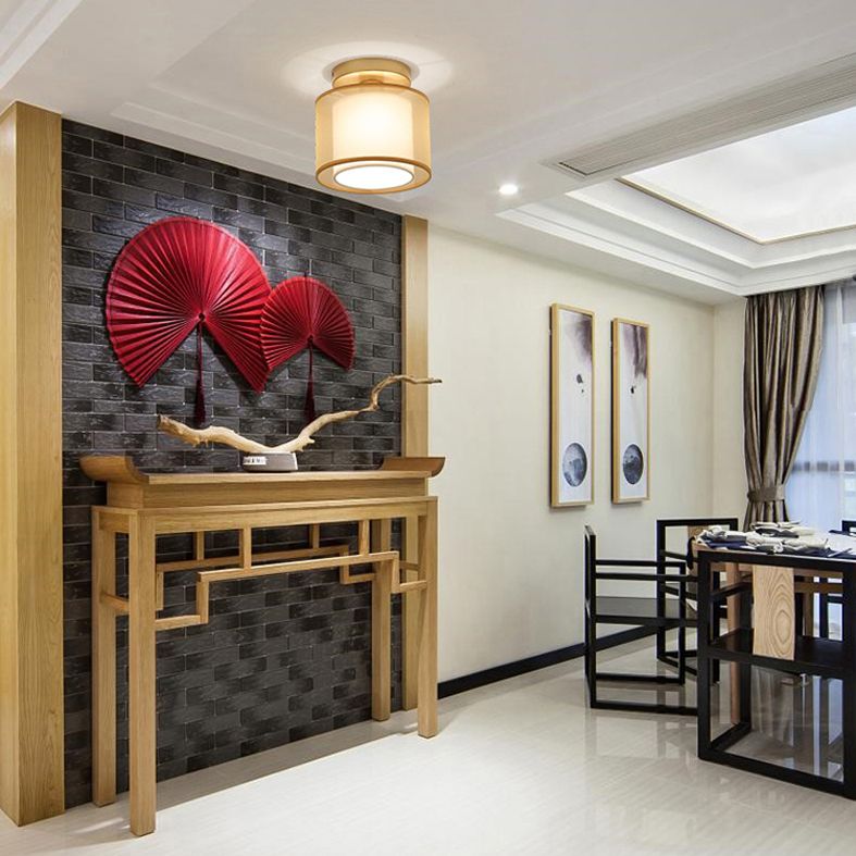 Lámparas de techo de estilo tradicional geometría de tejido blanco semiincrustado lámparas de techo de techo