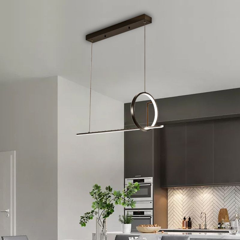 Geometric Island Light Fixture Modern Pendant Light Metal 2 Light Chandelier Lights