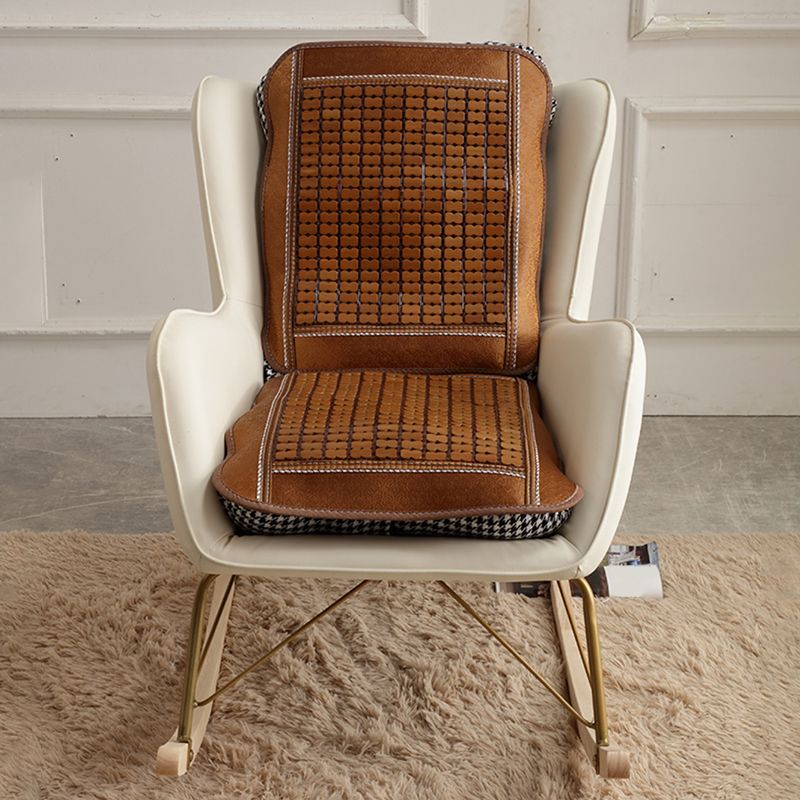 Contemporary Rocking Chair Rubber Wood Frame Wing Chair Back Indoor Rocking Chair