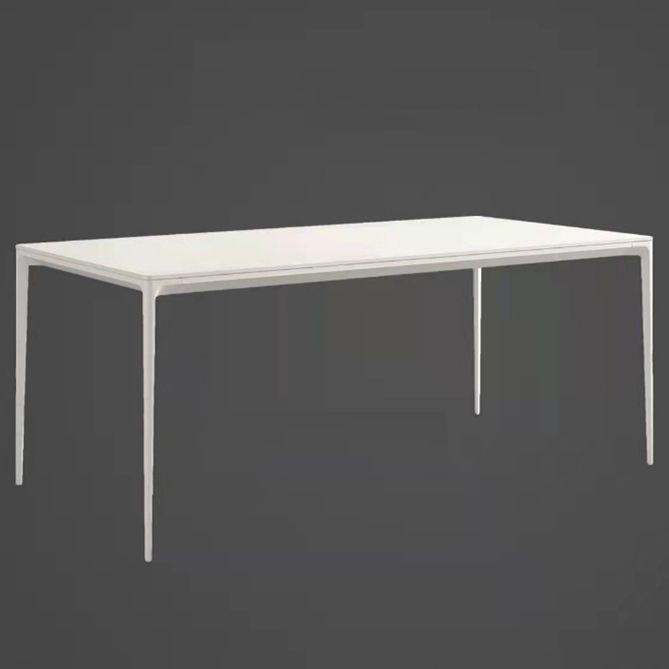 Modern Style White Dining Table Sintered Stone Rectangle Table for Home