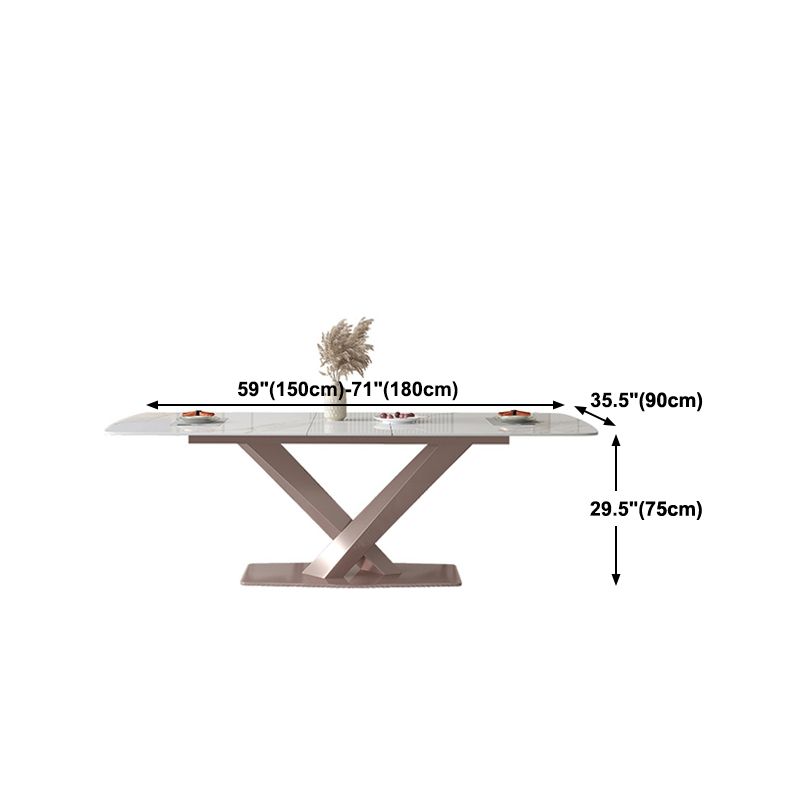 Modern 1/4/5/7 Pieces Silver Dining Table Set with Sintered Stone Top Scalable Dinette Set