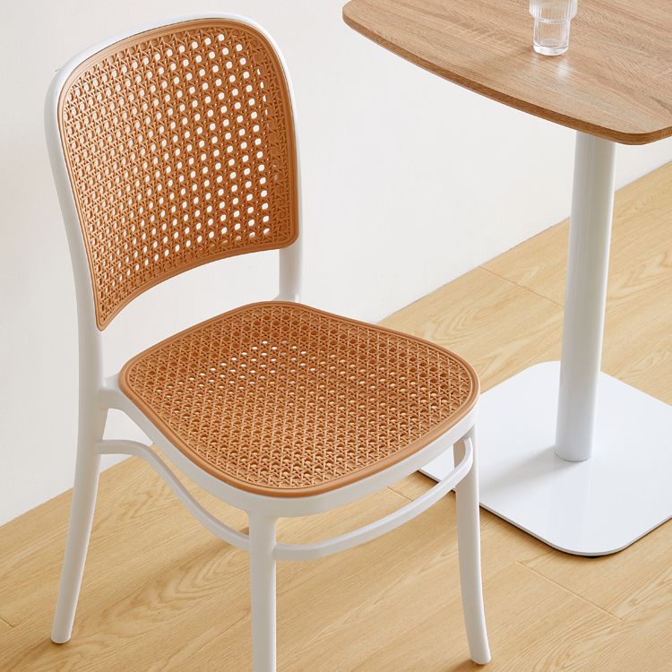 Contemporary Square Bar and Counter Stool Rattan Stool with 4 Legs