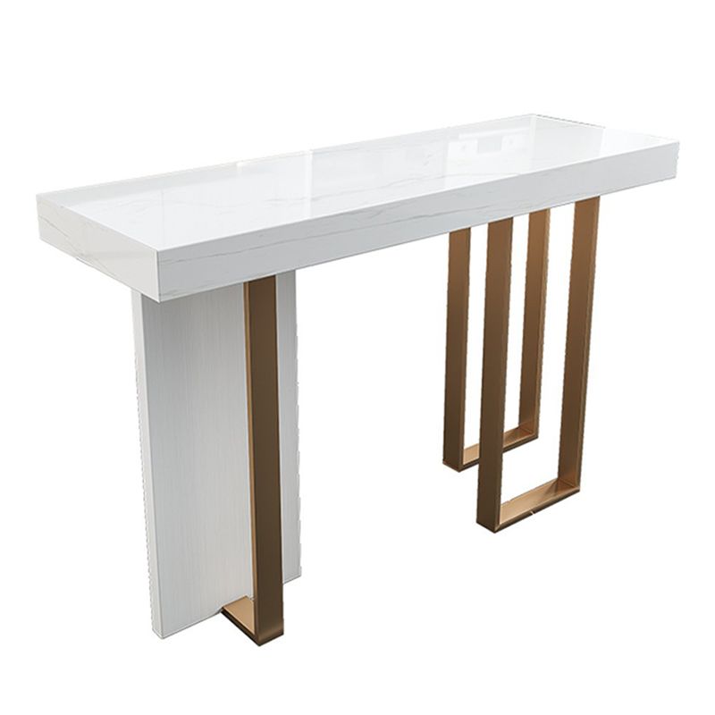 Contemporary Style Rectangle Pub Set 1/5 Pieces Faux Marble Pub Dining Set