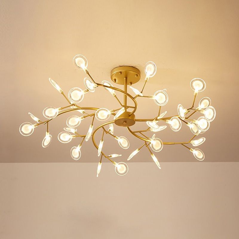 Metal Swirling Branch Chandelier Pendant Light Simplistic LED Hanging Light for Dining Room