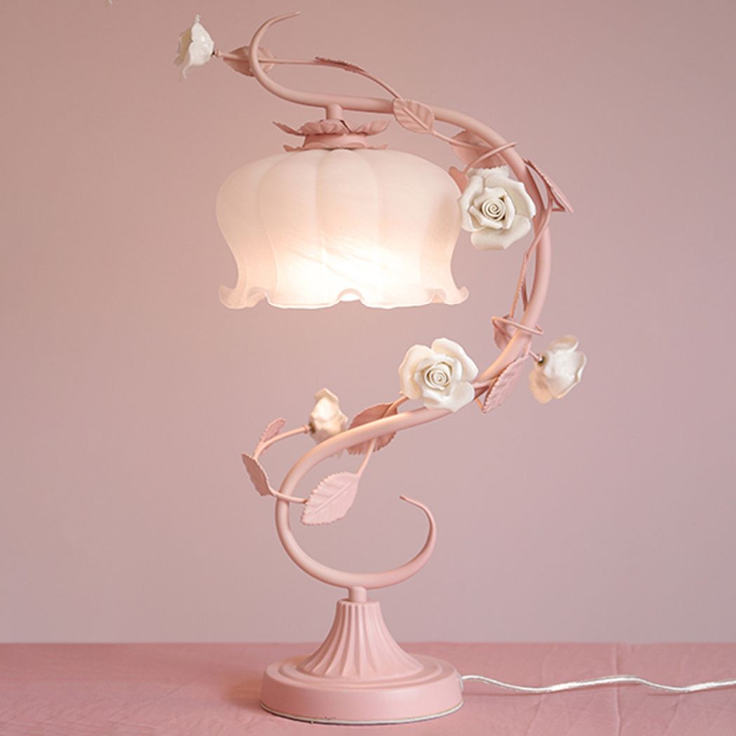 Modern Style Bowl Shape Table Lighting Glass 1 Light Table Lamp for Bedroom