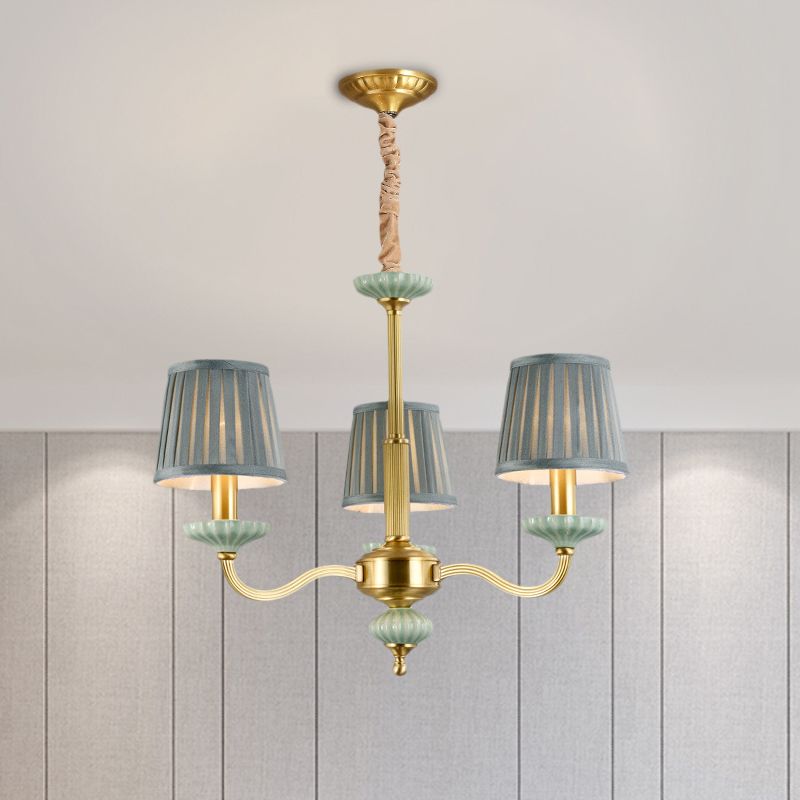 Lampadella in tessuto a 3/6 tradizioni lampadario Accampamento tradizionale in ottone in ottone per la camera da letto con il braccio sinuoso