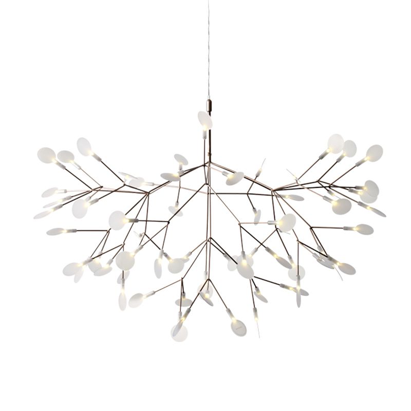 Lampada da lucciole in stile lampadario bianco in metallo per soggiorno per soggiorno per soggiorno