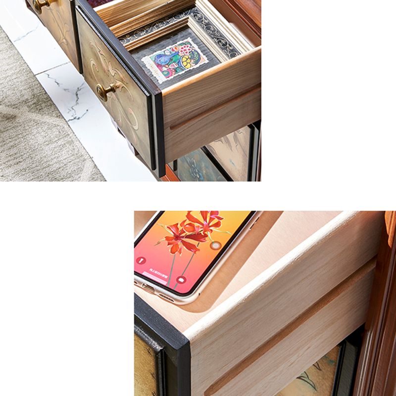 Vertical Traditional Wooden Storage Chest Bedroom Chest with Drawers