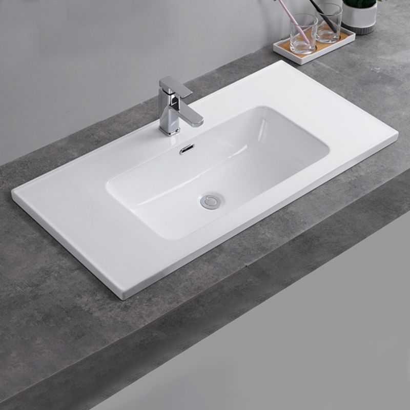 Modern Bathroom Sink Rectangular Trough Sink (Not Included Faucet)