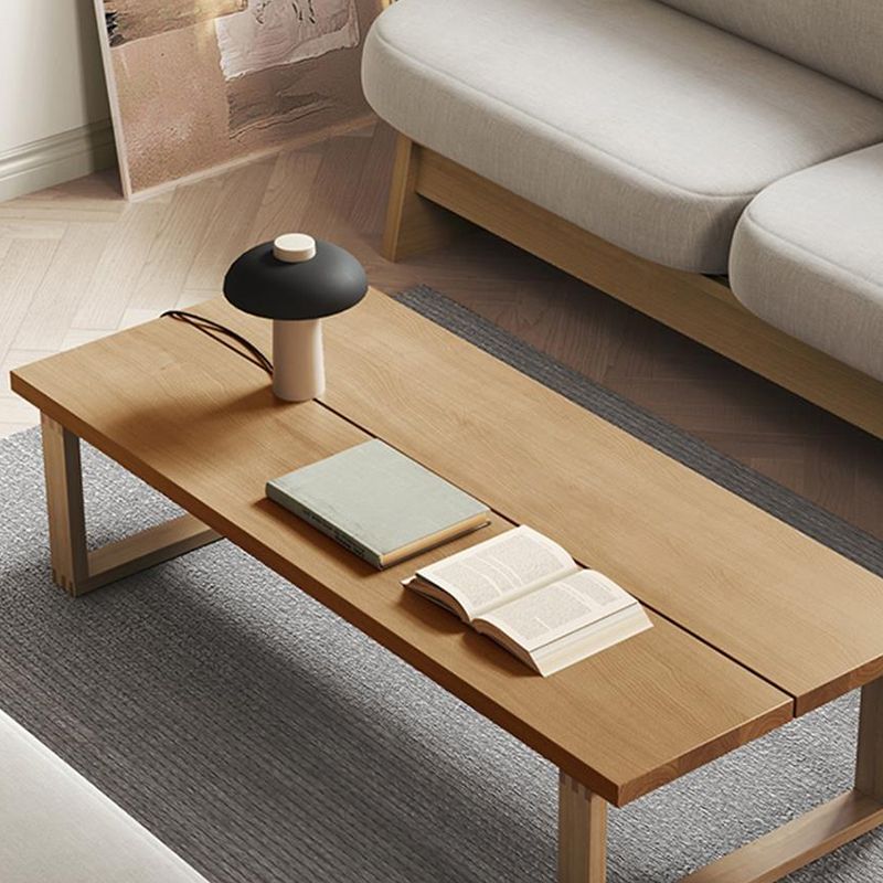 Sled Natural Coffee Table Set Rectangle Solid Wood Coffee Table