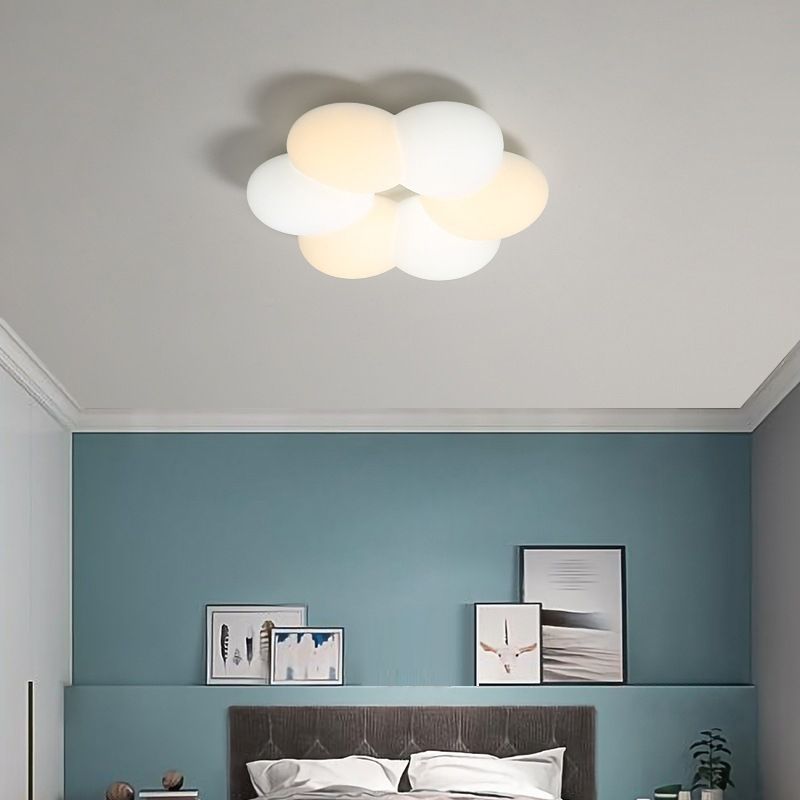 LED Ceiling Mount Light Modern Ceiling Light with Plastic Shade for Bedroom