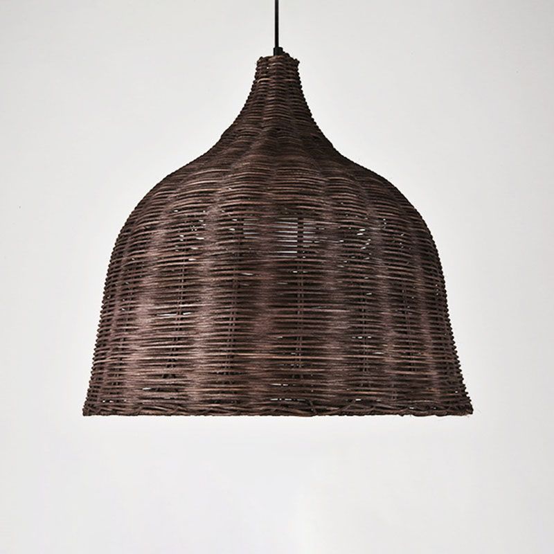 Trompete Teestoom Decke hängen leichter Bambus 1 Kopf Asiatische Style Suspension Anhängerlampe