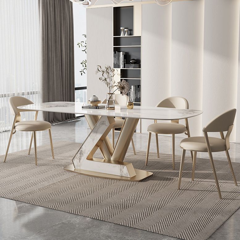 1/2/5/7/9 Pieces Dining Chairs Set  Sintered Stone Dining Table Set Rectangle Table