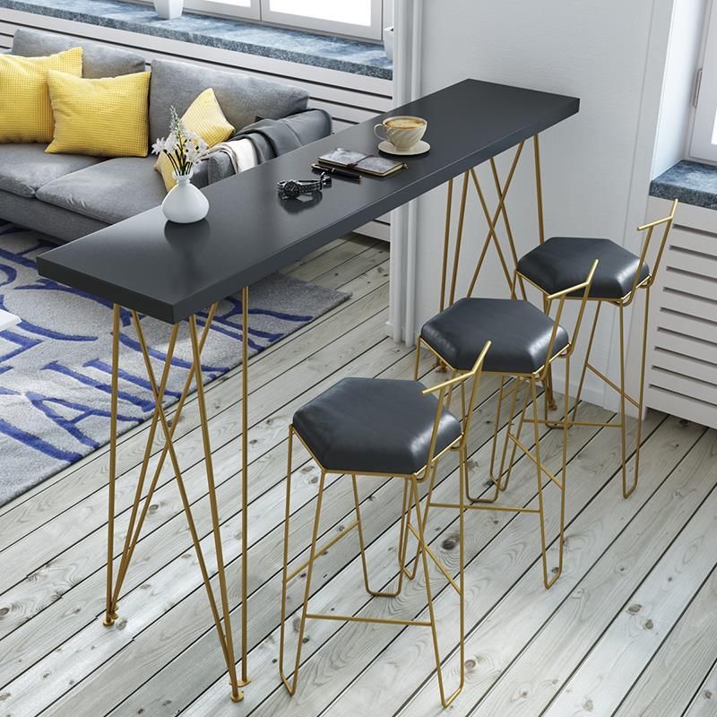 Modern Bar Height Table Solid Wood Top Bistro Table for Home Use