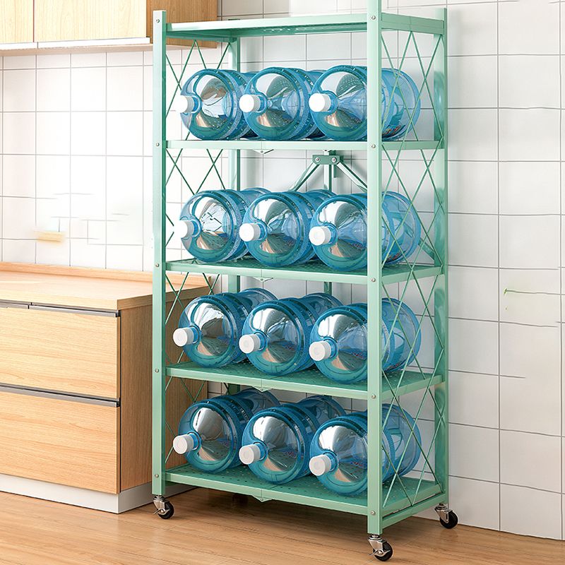 Nordic Foldable Metal Storage Bookshelf Rectangle Movable Open Bookcase