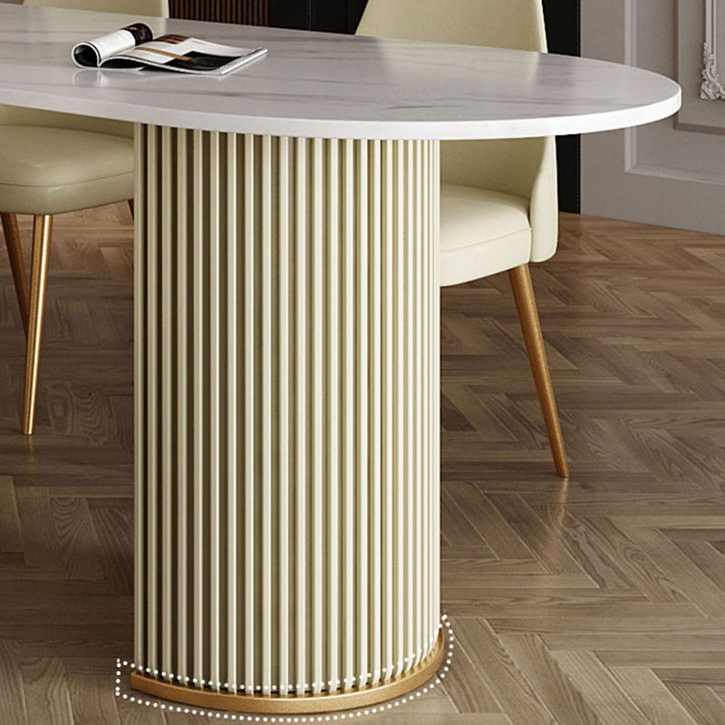 Tavolo da pranzo a forma libera contemporanea in metallo per sala da pranzo