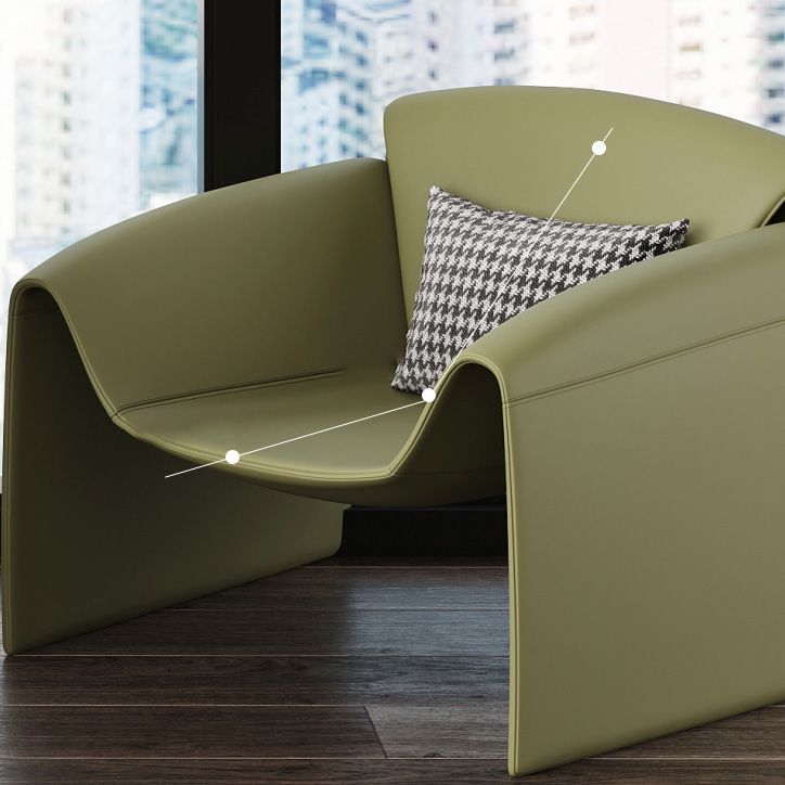 Fixed Back Sled Arms Armchair Mid-century Modern Accent Armchair