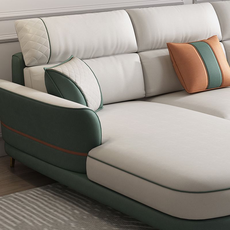 Glam 38.18 " H Faux Leather Flared Arm Sofa & Chaise for Living Room