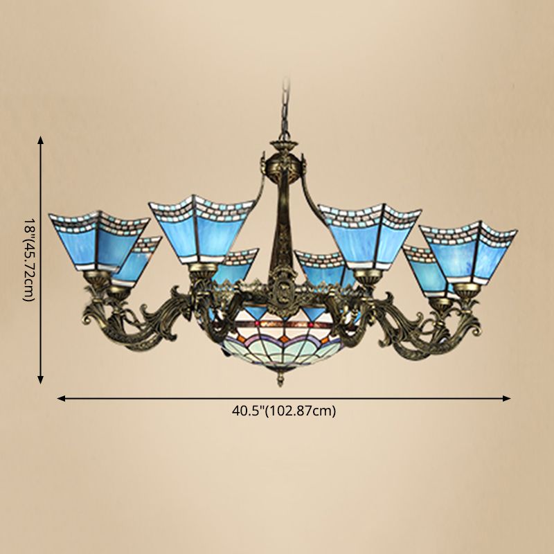 Star lampadario Apparecchiatura di illuminazione mediterranea vetrate in vetro appeso il lampadario